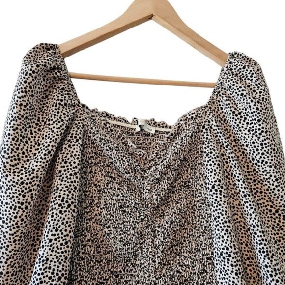 O. Vianca Animal Print Ruched Long Sleeve Mini Dress Size Small. - Picture 10 of 15